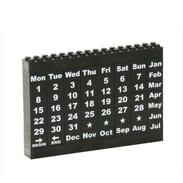 モノトーンブロックカレンダー（ブラック）